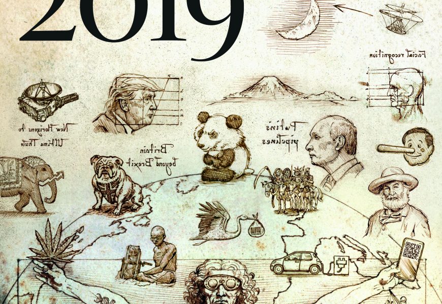 Tradiční titulní stránka The Economist předpovídá hlavní témata roku 2019