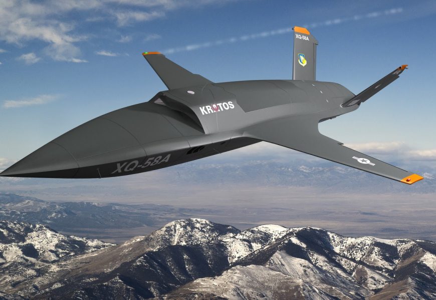 Kratos XQ-58A Valkyrie as a potential platform to carry the Skyborg system